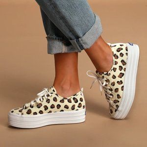 Ked's Platform Leopard Print Sneakers Size 9.5